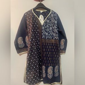 KILOL Indigo Blue And Gold Multiple Block, Size XS